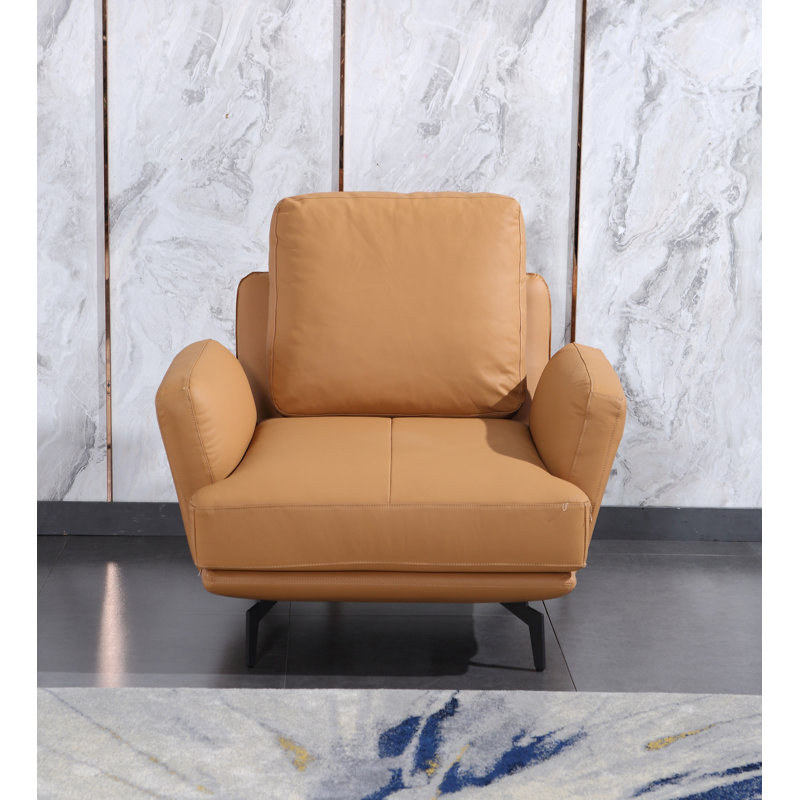 Club Chair, Cognac Genuine Leather