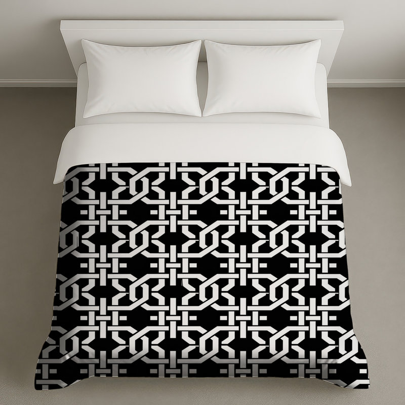 Housses de couette à motif géométrique imbriquées, Très grand lit