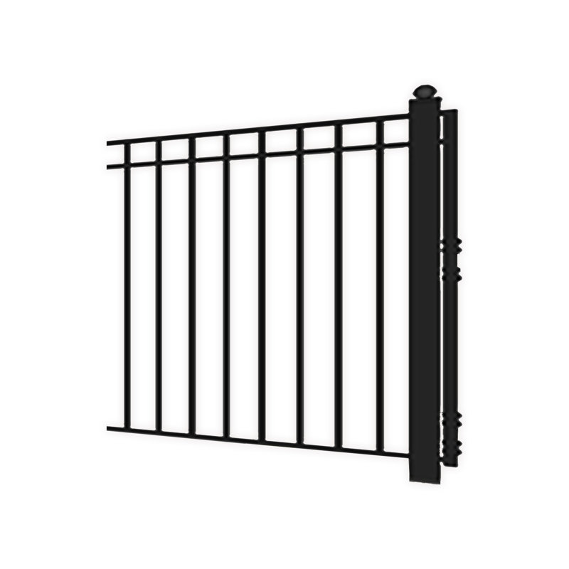 Madrid Style Black Steel Dual Swing Driveway Gate 12 x 6 Feet