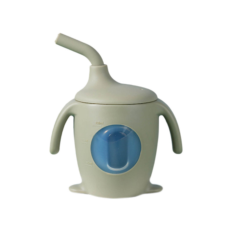 Tasse à boisson en silicone pour enfant avec poignée en silicone, Army Green
