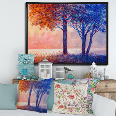 «Colorful Autumn Forest Beautiful River», reproduction sur toile