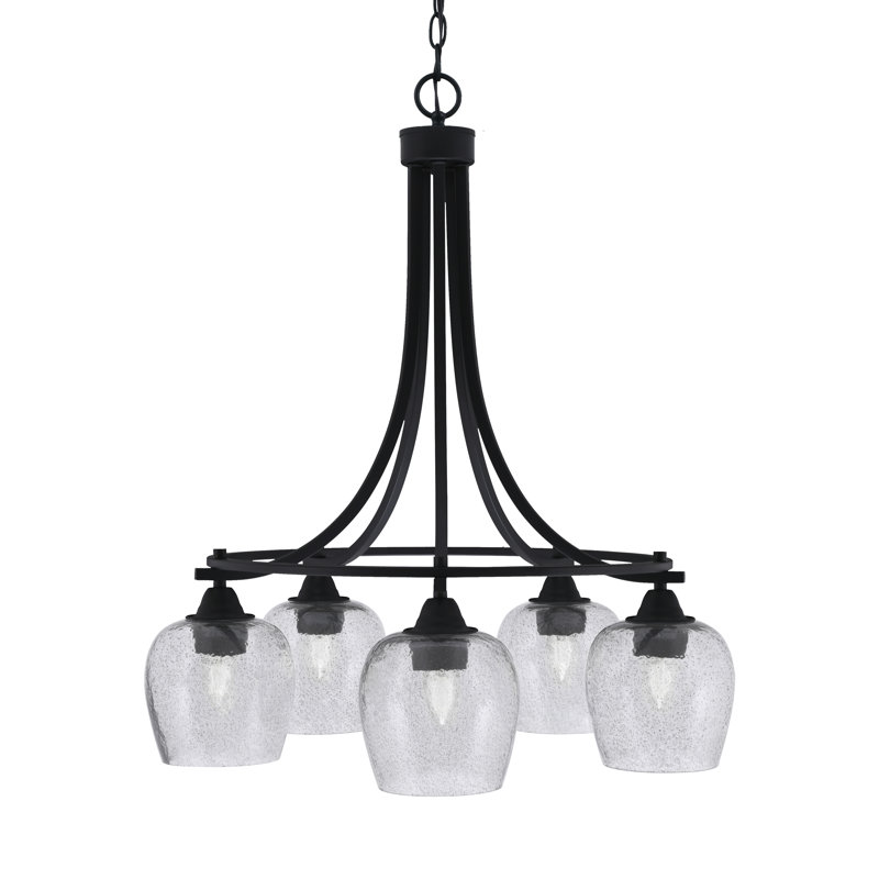 Paramount 5 Light Downlight Chandelier, Seedy Clear