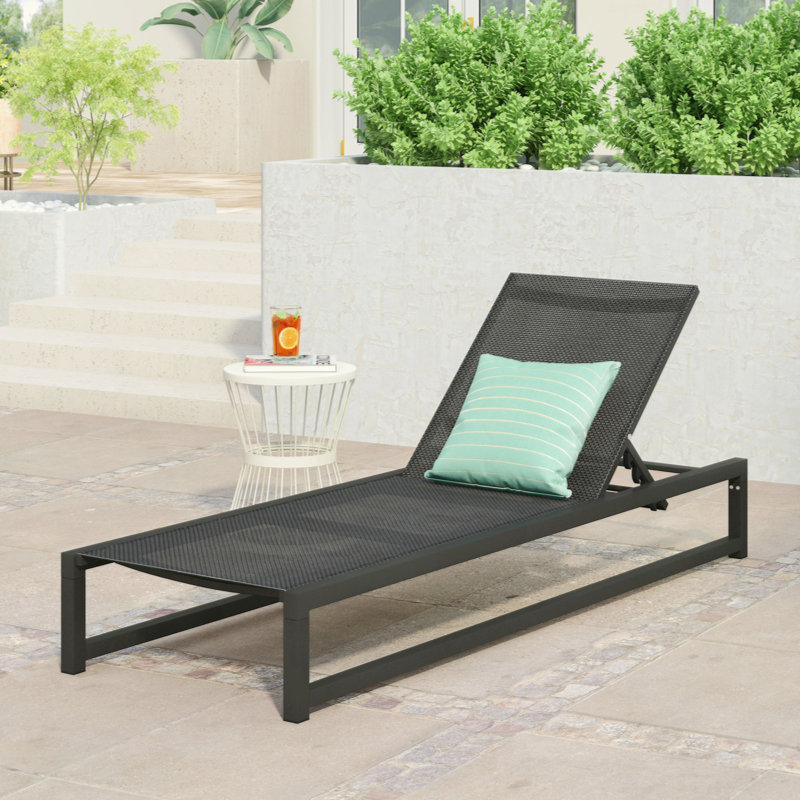Versatile Adjustable Chaise Lounge For Outdoor Relaxation And Comfort, Black