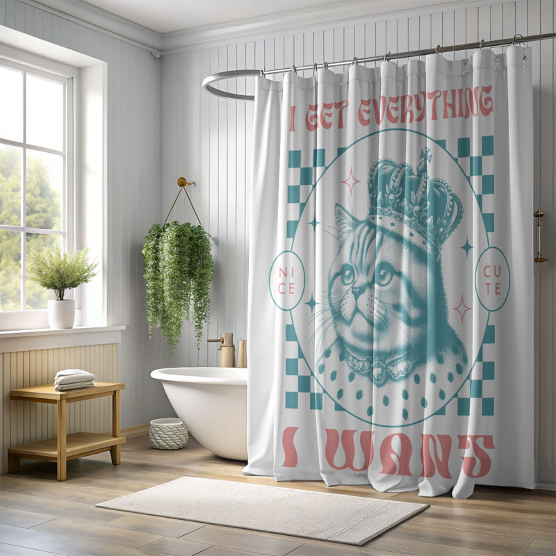 I Get Everything I Want - 1 Piece Premium Shower Curtain, H 74 po x l 71 po