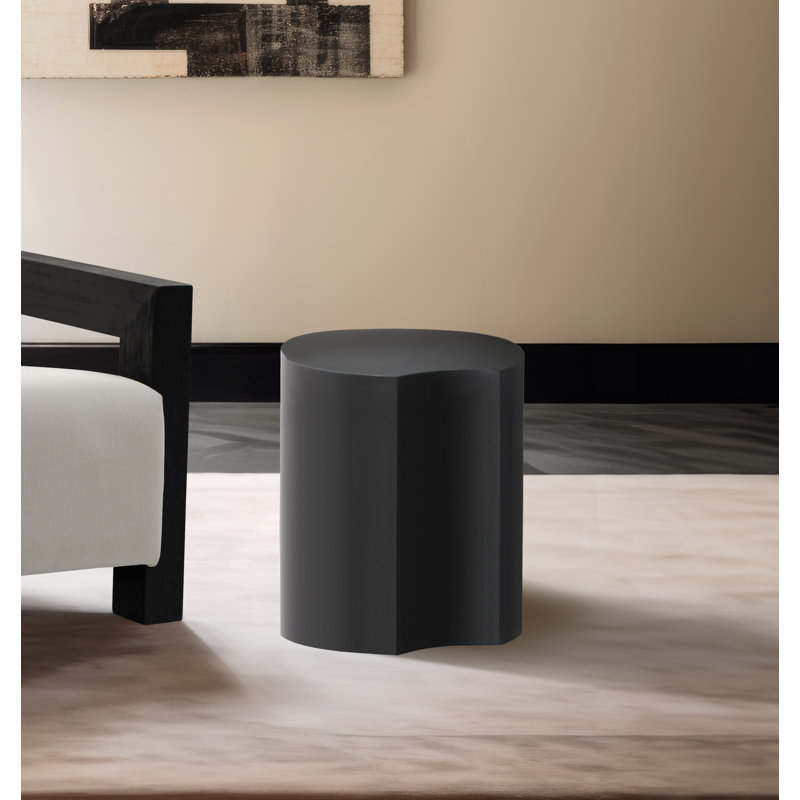 Hylie Iron Top End Table, Black/Matte Black, 18" H x 16" W x 16" D