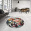 Tapis bleu/rose contemporain-1790376277