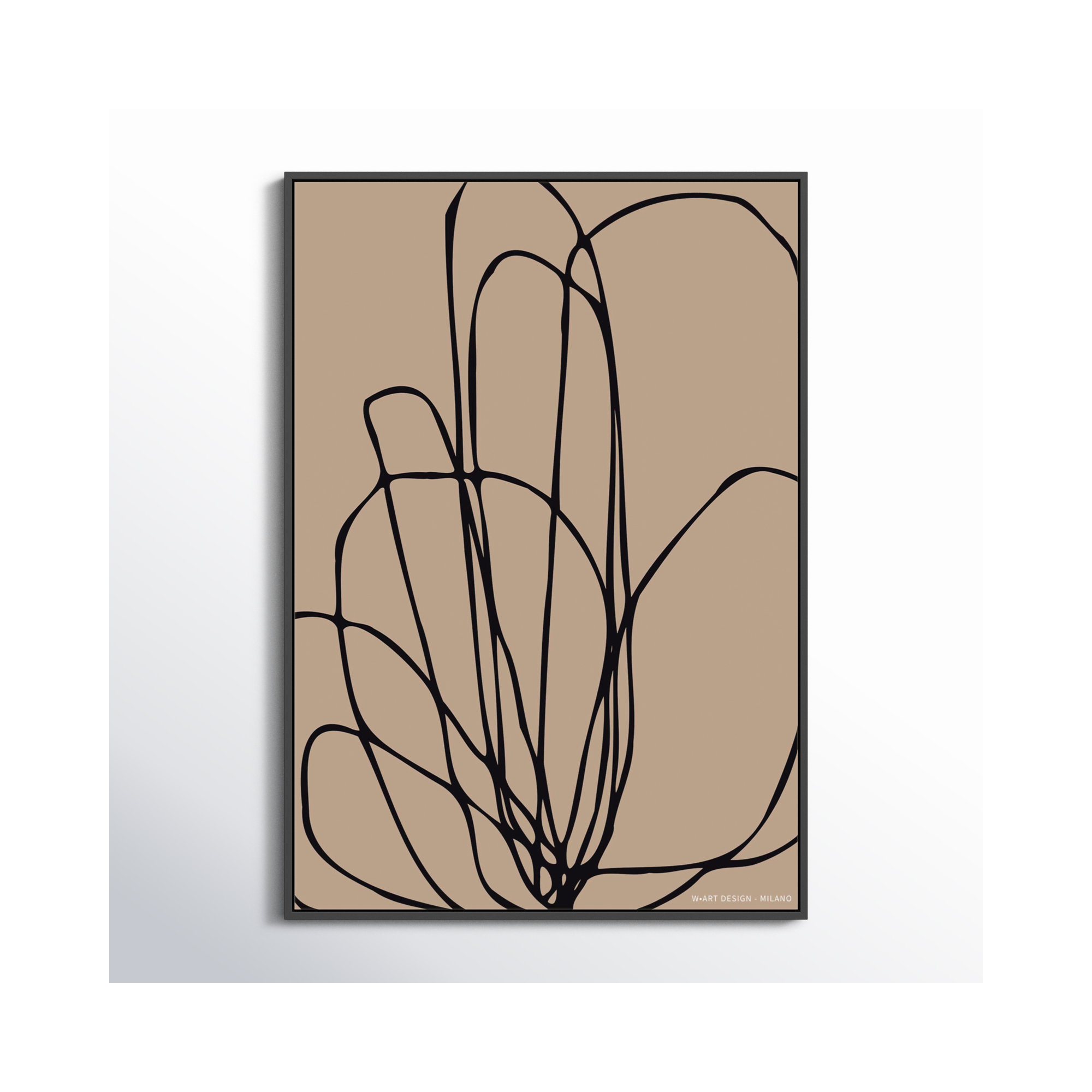 Tracings 3 by Romina Gadler, 38" H x 26.5" W x 1.25" D, Black Framed Canvas
