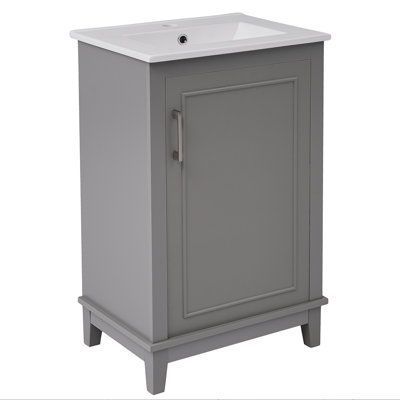 Petit meuble-lavabo moderne avec lavabo en céramique