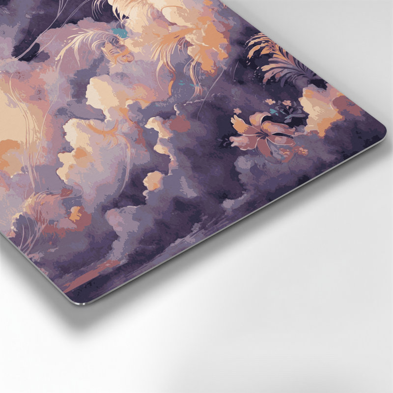 Art mural hawaïen nuage en métal rose, H 12 po x l 12 po