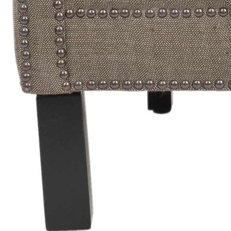 Fauteuil à oreilles de 26,6 po de largeur, Cuir véritable brun