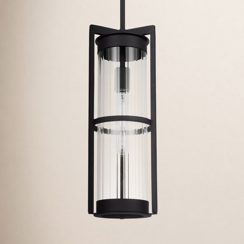 1 - Light LED Outdoor Pendant, Black