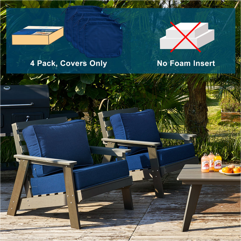 Outdoor 4'' Cushion Cover, Blue