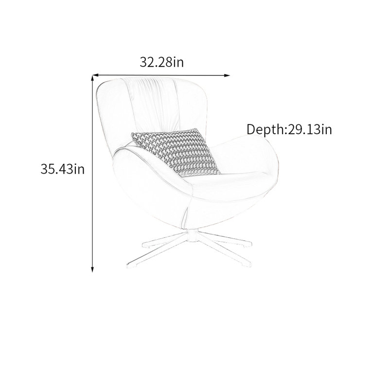 Chaise de loisirs élégante avec rotation, Orange / gris