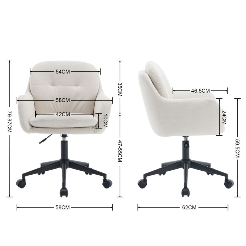 Riepke Office Chair, Cream
