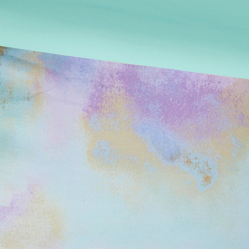 Literie multicolore Tie Dye pour très grand / très grand lit - Bourre, couvre-lit à bordure passepoilée