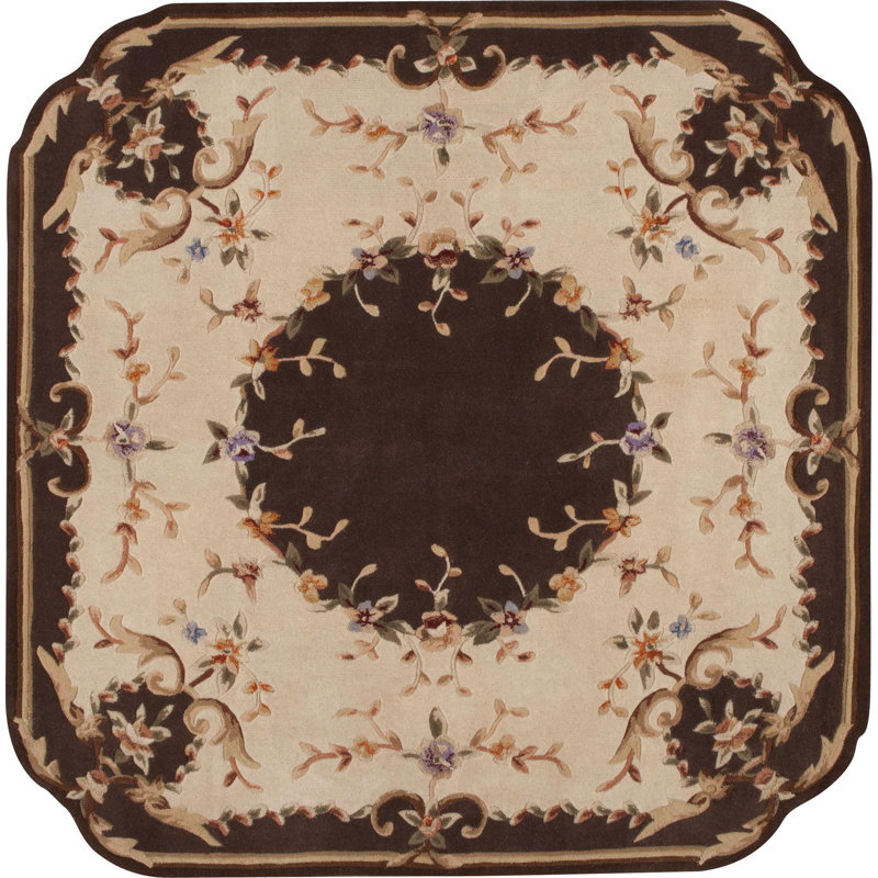 Belvedere Wool Floral Indoor Rug, Square 6'