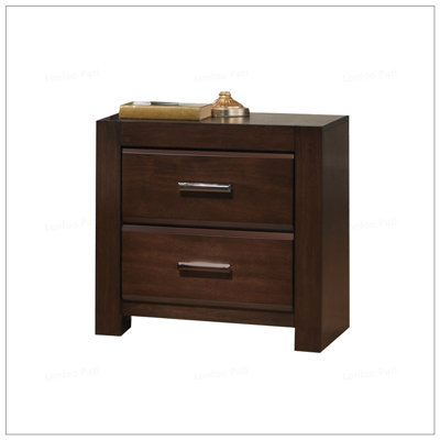 Table de chevet élégante avec deux tiroirs spacieux et un plateau doublé de feutre, parfait pour les chambres à coucher modernes et les besoins de rangement.