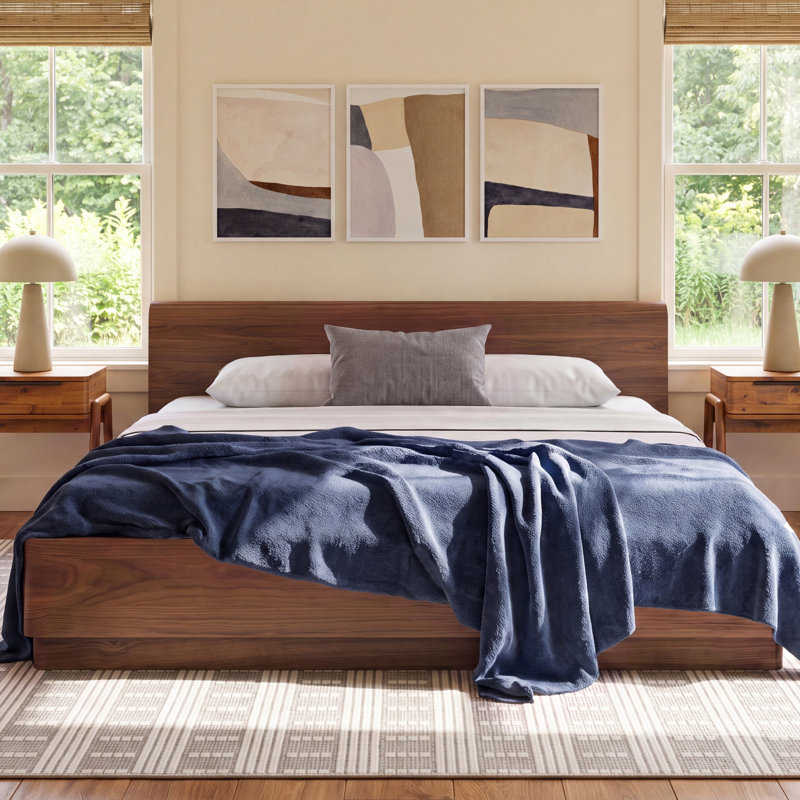 Mille Platform Bed, King, Walnut