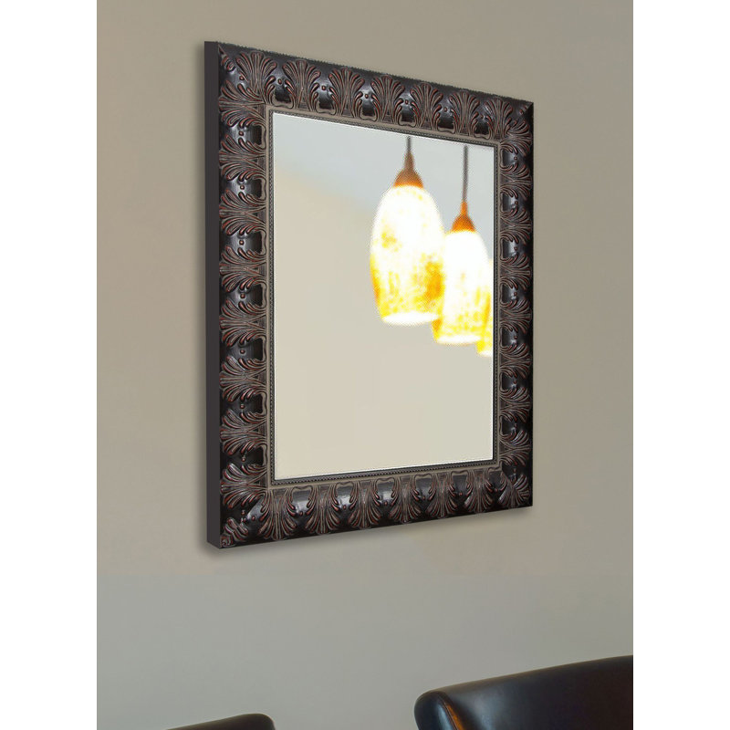 Solid Wood Flat Wall Mirror, 47.5" H x 41.5" W