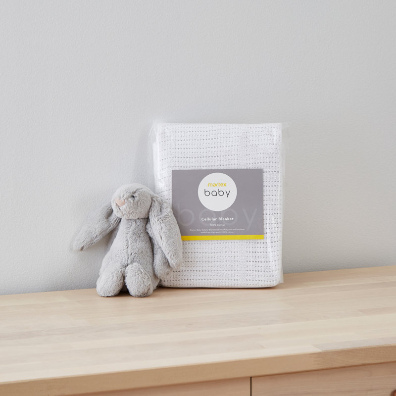 Martex Baby 100% Cotton With Leno Weave Baby Blanket, White