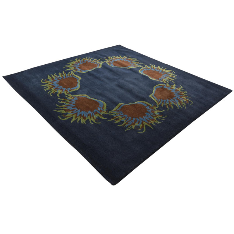 Tapis carré bleu marine Myrick
