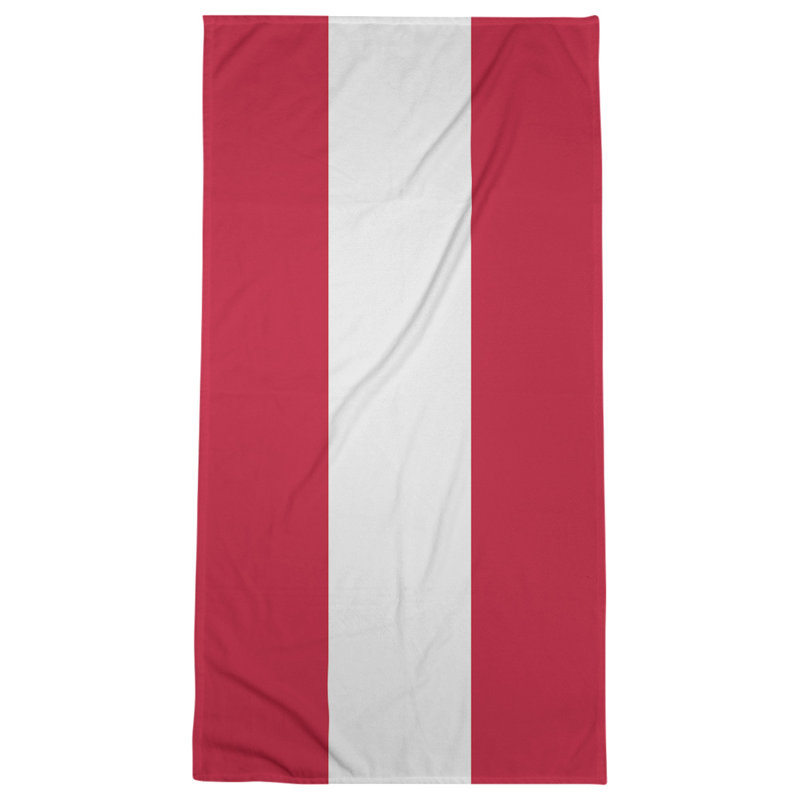 New Jersey Lightweight Bath Towel, Red/White/Red, Microfiber
