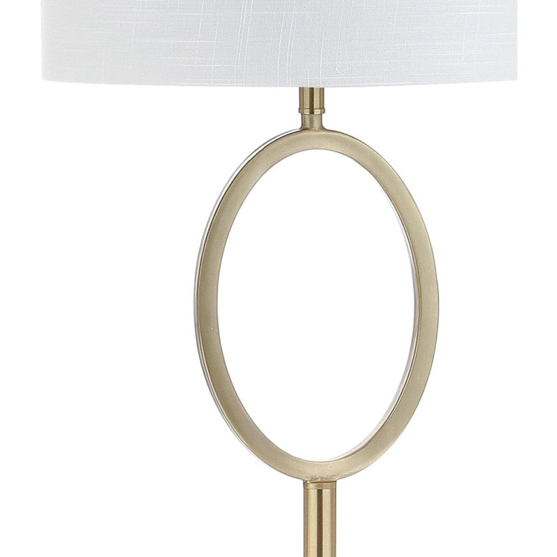 61" Metal Led Floor Lamp - Contemporary Glam Design, Gold Brass Finish, Cotton Shade