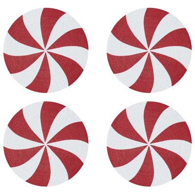  Peppermint Set of 4 Round Placemats