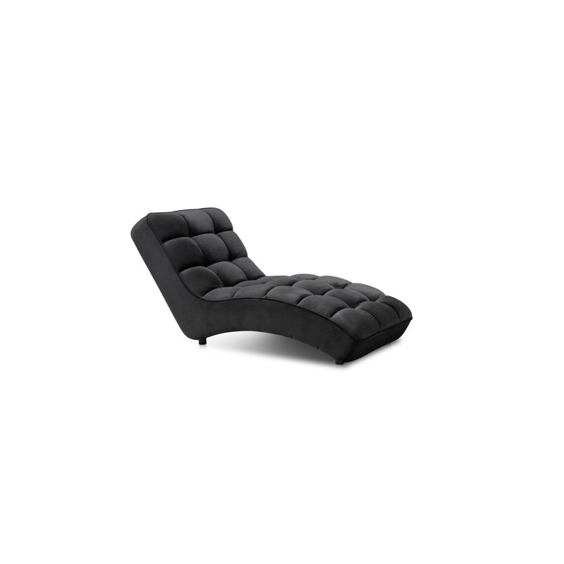 Mylee Upholstered Chaise Lounge, Black