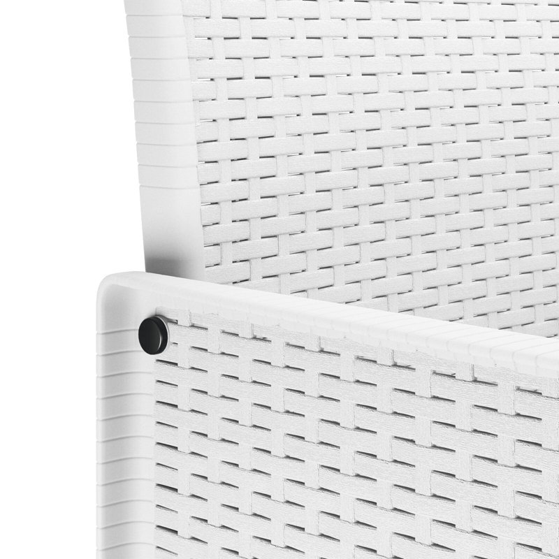 5 Piece Garden Dining Set Poly Rattan, White