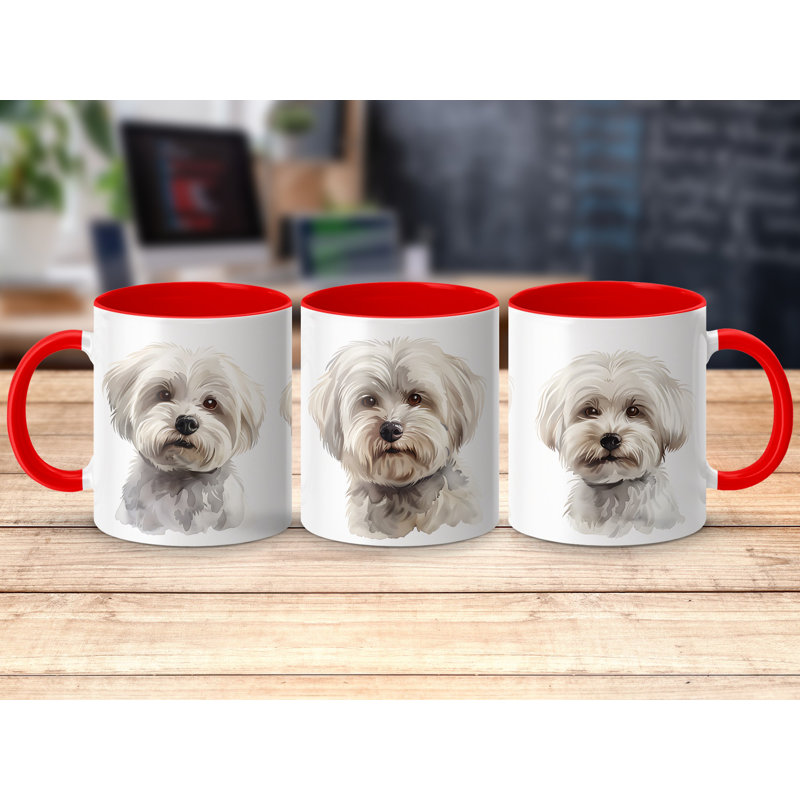 Ceramic Coffee Mug, Red, 3