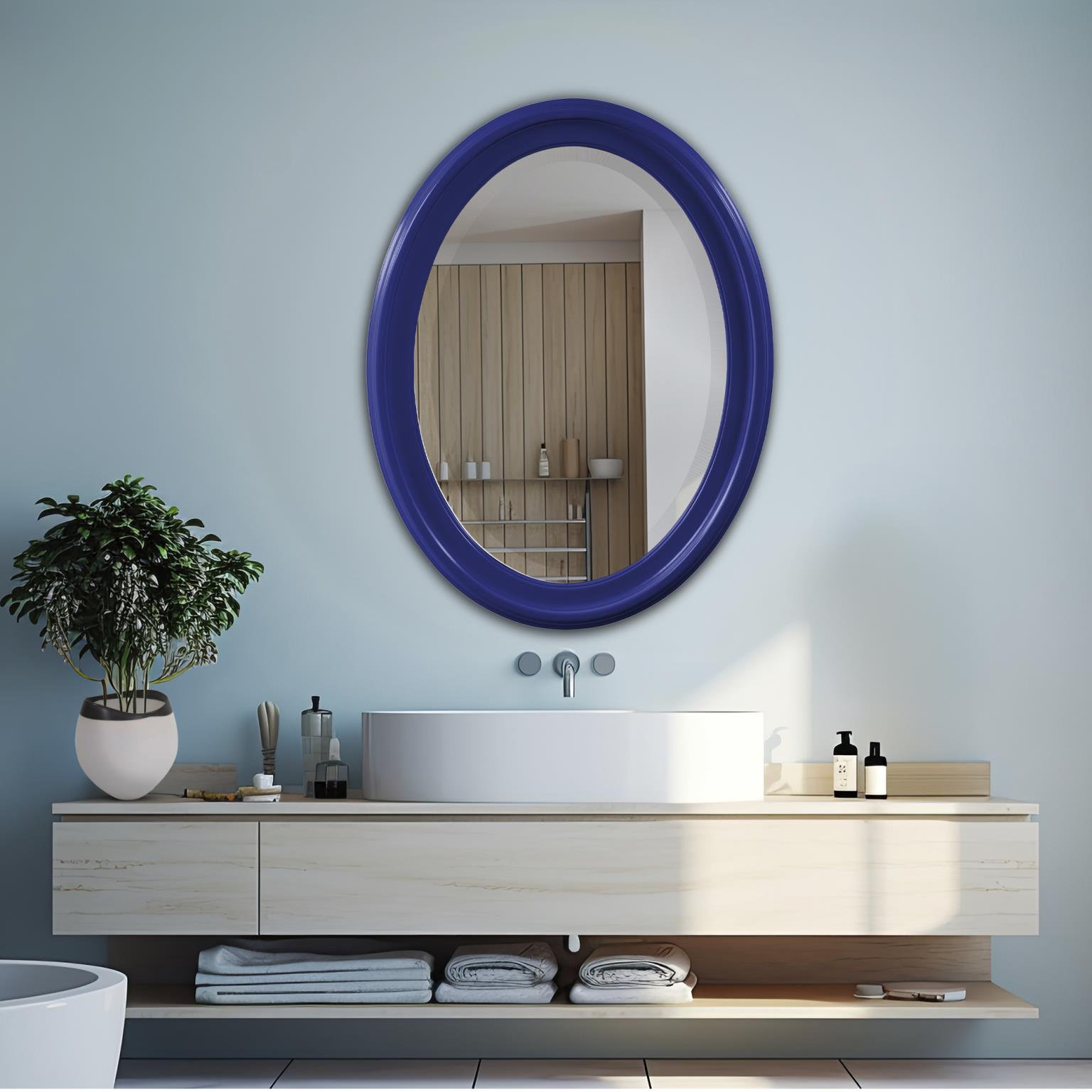 Borna 25" Mirror, Navy
