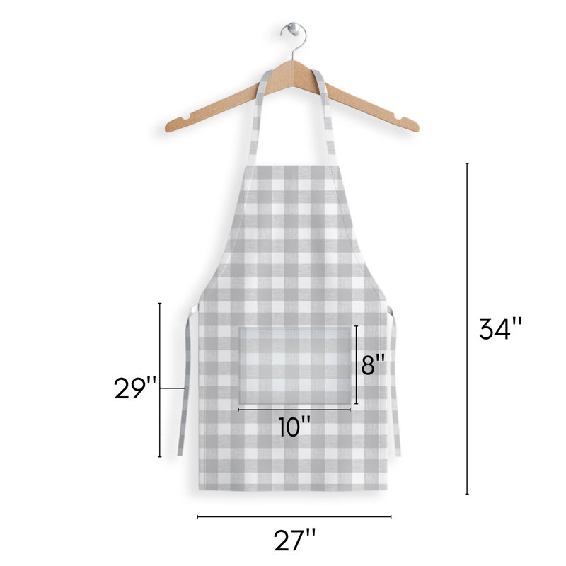 Plaid Bib Apron, Gray