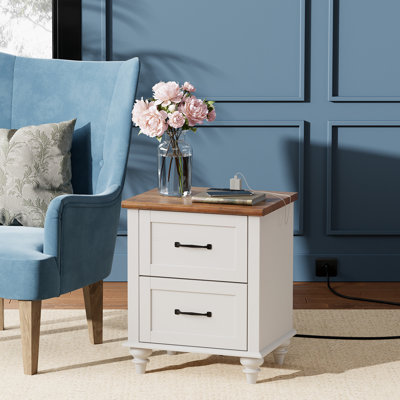 Scarlett Bergamyer 2 - Drawer End Table with Storage and Built-In Outlets