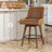 Extra-Wide 360° Swivel Bar Stool With Pocket Spring Seat & Solid Wood Base-1031658704