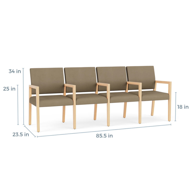 Structure en bois avec siège tandem 4 places Brooklyn, Naturel, Patriot Plus taupe