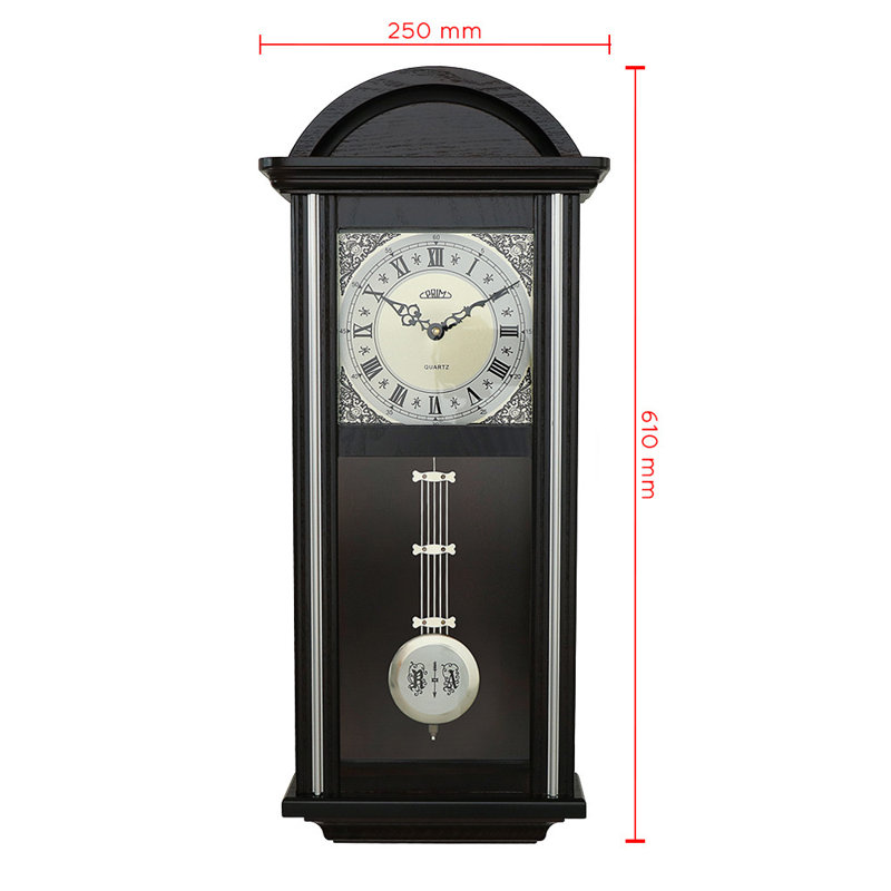 Wood Wall Clock, Dark Wood/White