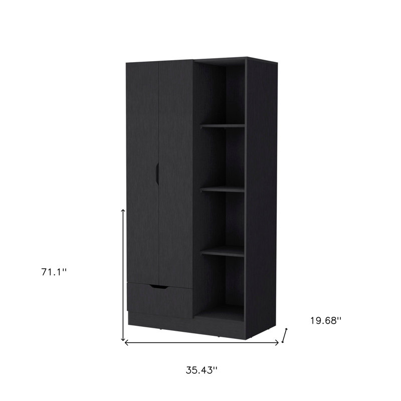 Commode combinée 35 po à tiroirs noirs