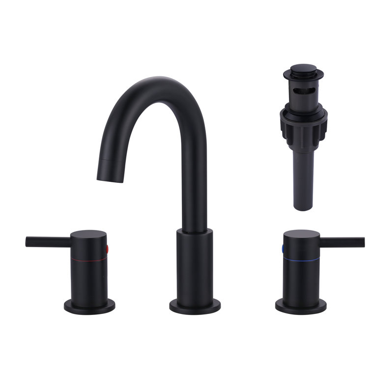Widespread 2-handle Bathroom Faucet with Drain Assembly
