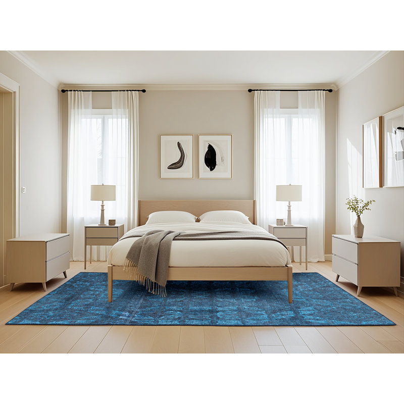 Tapis abstrait bleu, Rectangle 5 pi x 8 pi