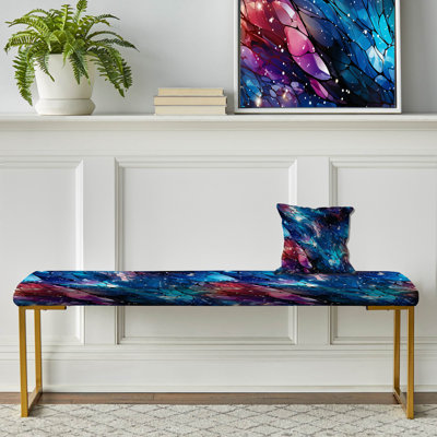 Banc rembourré en marbre bleu et rose Stardust Glint
