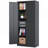 Metal Garage Storage Cabinet, Tool Locking Cabinet With Doors And 4 Shelves, Entryway Cabinet