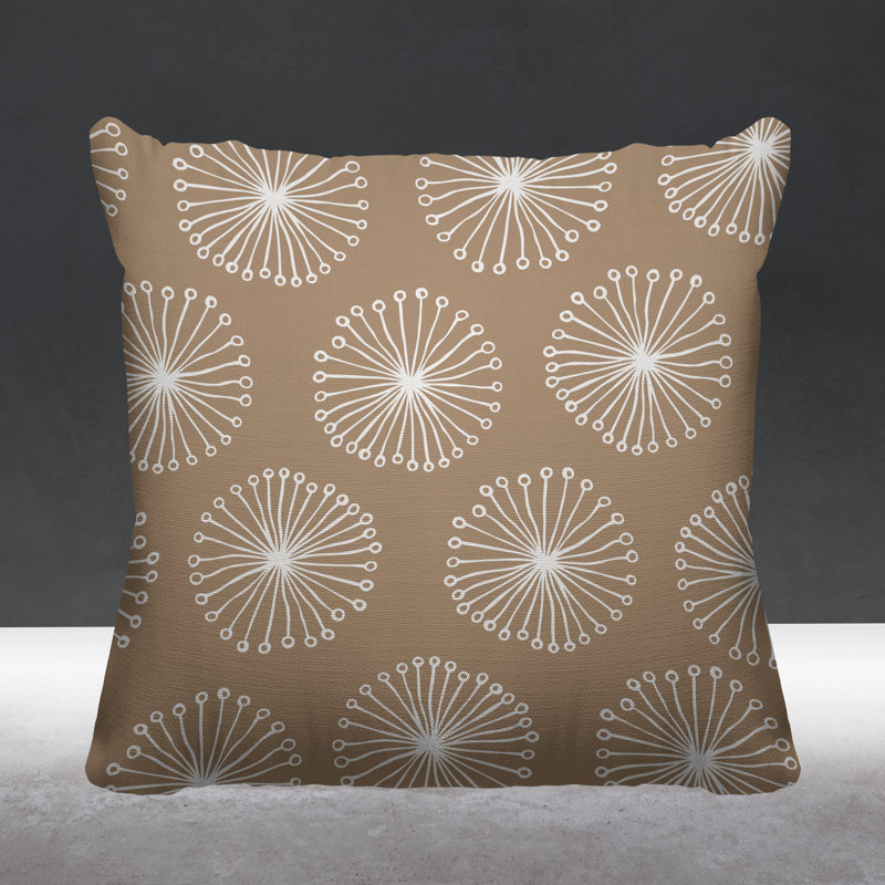 Coussin décoratif intérieur / extérieur Janis Dandelion, L 15 po x H 15 po, Beige