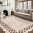 Scalloped Area Rugs Modern Bordered Accent Carpet,Non-Slip Floor Cover,Stain-Resistant Indoor Mat for Bedroom,Kitchen,Living Room-620051059-620051329