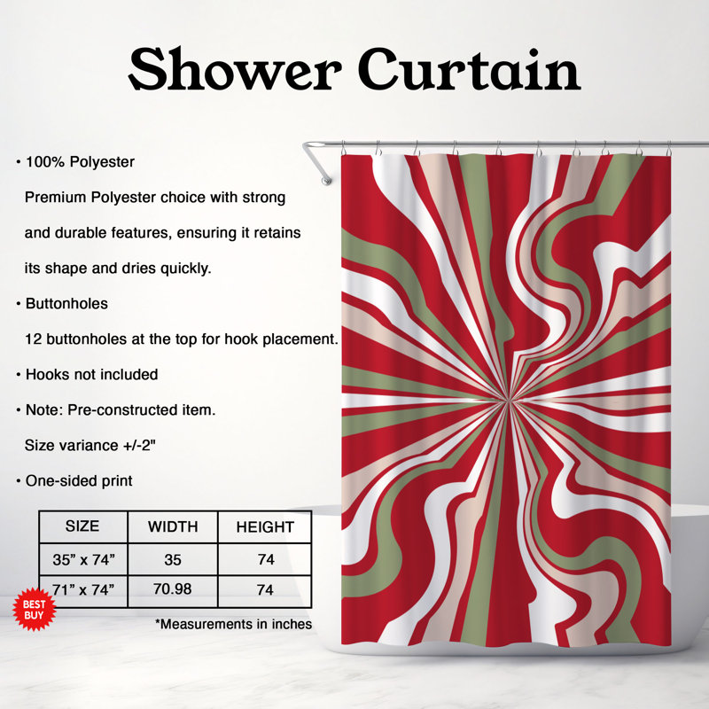 Funky Noel - Premium Shower Curtain, 74" H x 71" W