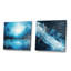 Northern Harmony Blue Sky - ensemble de 2 collages carrés de paysages abstraits-489324227-489324233