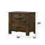 Table de chevet en bois pour chambre avec 2 tiroirs, finition chêne