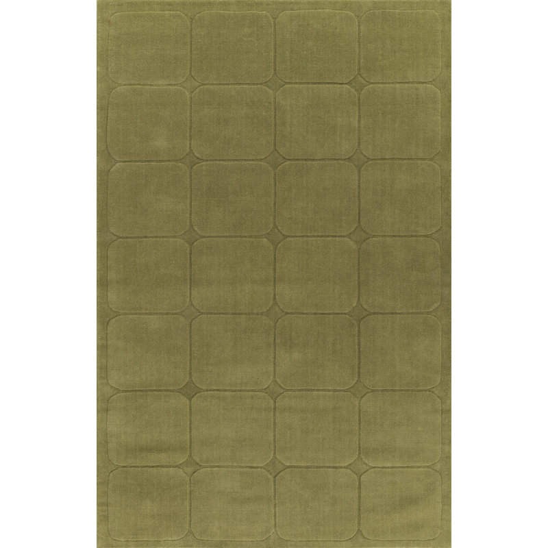 Tapis vert en laine tissé à la main Thando 7 pi 10 po x 10 pi, 7 pi 10 po x 10 pi