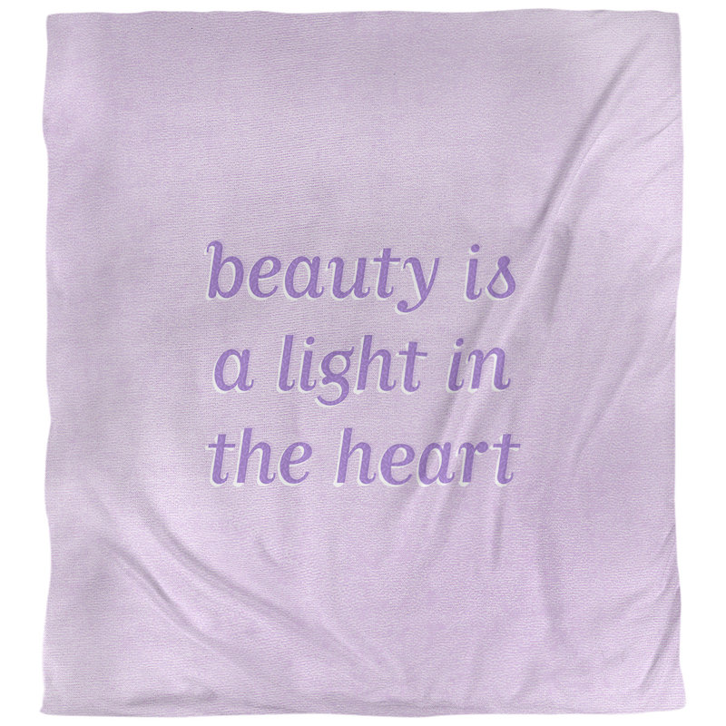 Housse de couette simple Beauty Inspirational Quote, Housse de couette pour très grand lit, Mauve contrastant