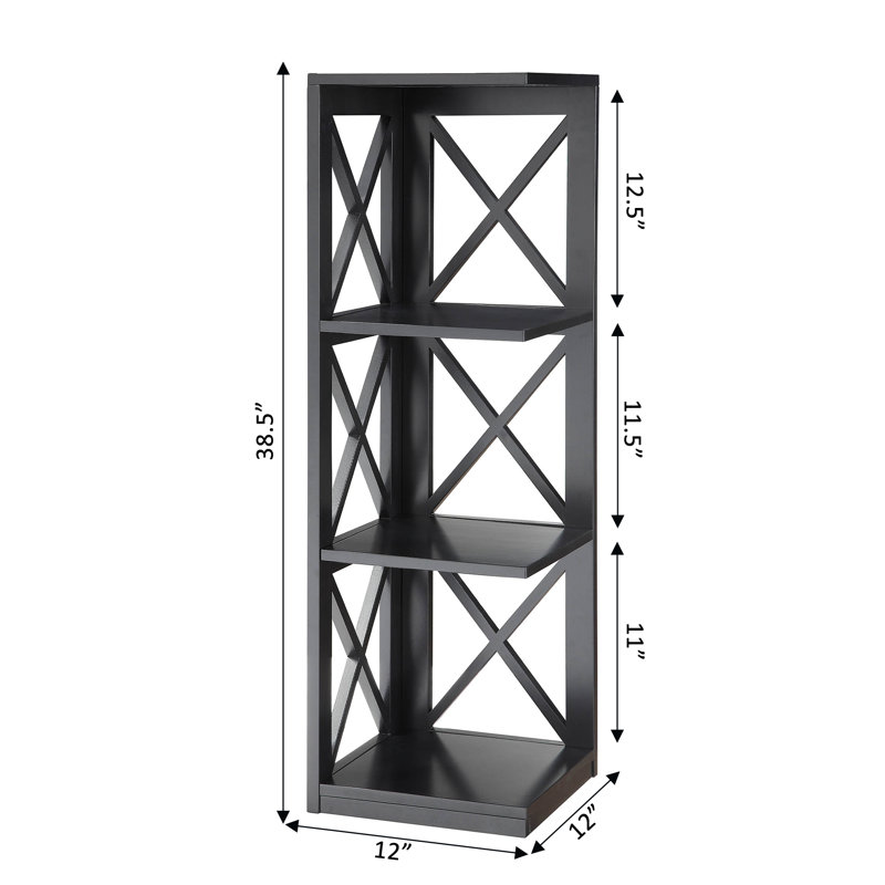 Bibliothèque de coin H 38,5 "x l 12" Darek, Noir